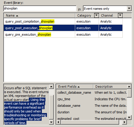 Figure 5 - Event description from the New Session UI