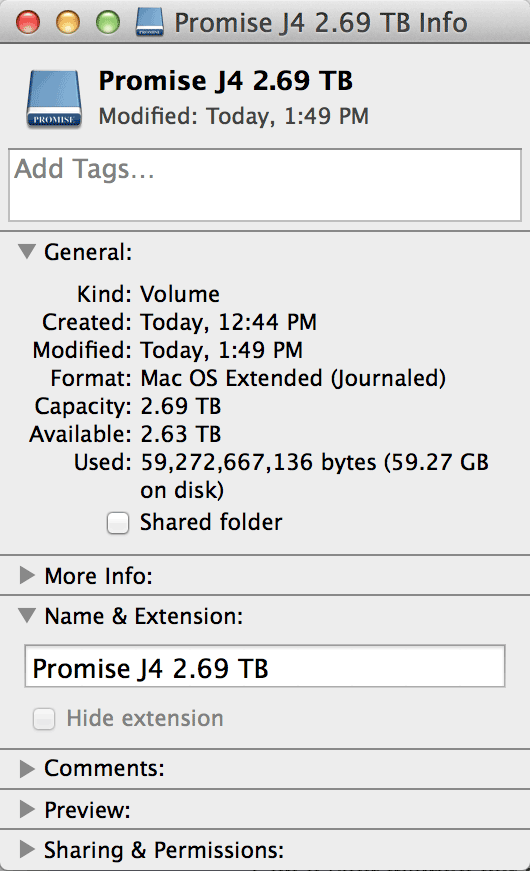 Promise Pegasus J4 spec